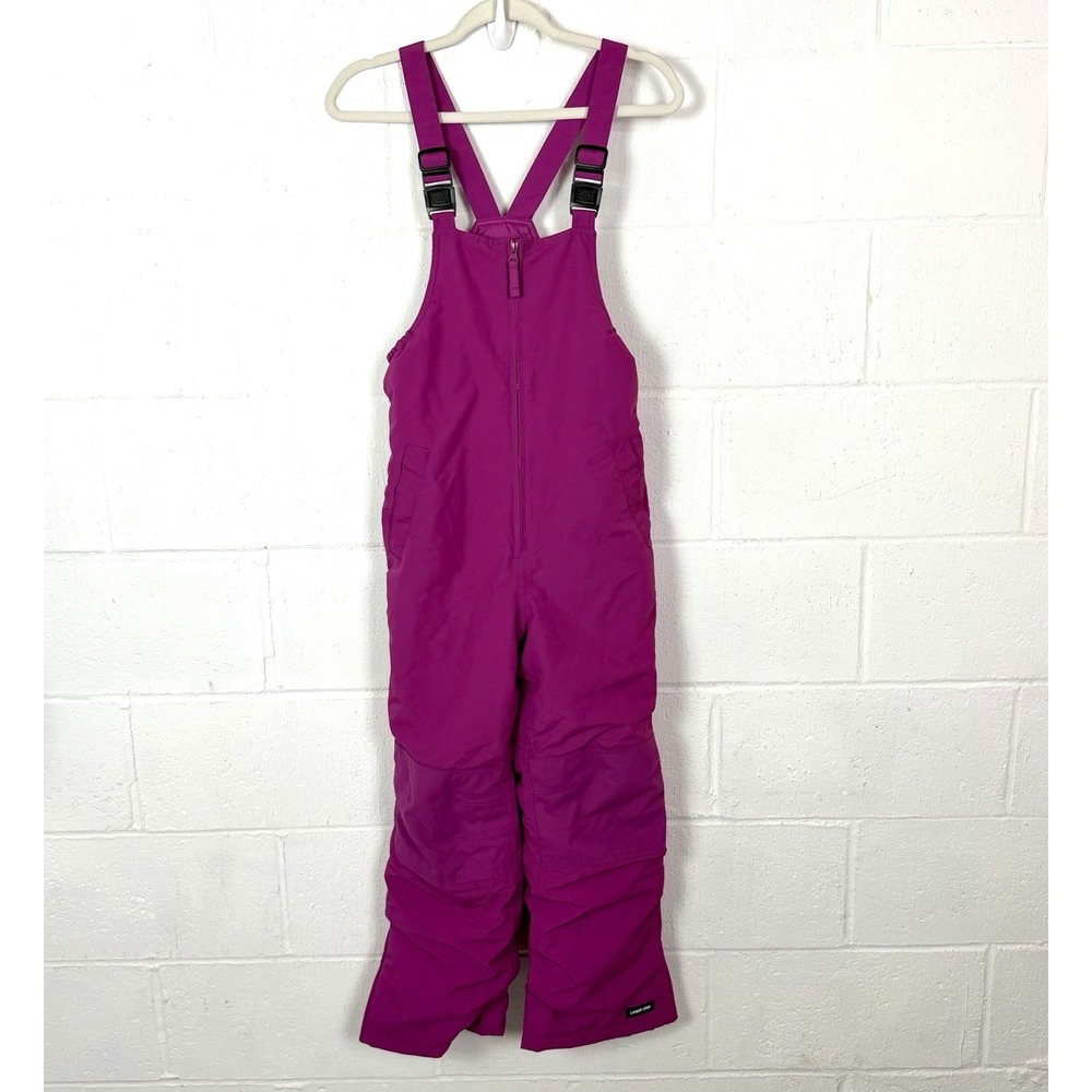 Lands' End Squall Bib Overalls Girls Hot Pink Skiing Snow Board Winter Size 10